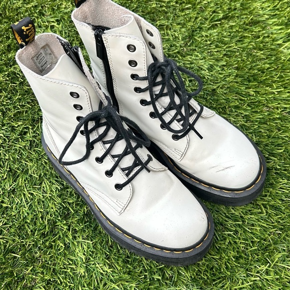 Dr. Martens White Air Wair Jadon Polished Smooth Boot SZ 7 - Picture 10 of 14